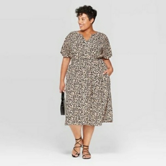 Ava & Viv Dresses & Skirts - Animal Print Button Front Dress